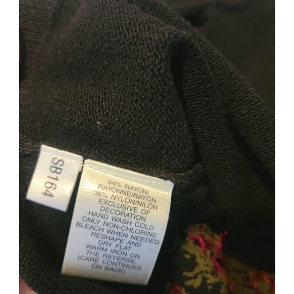 Susan Bristol Embellished Knit Cardigan Embroidered Whimsical Trees Floral Magic - Picture 15 of 15